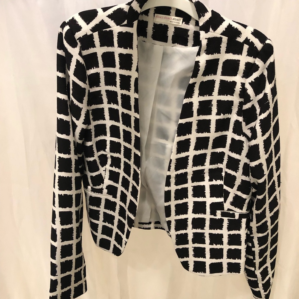 Woven grid pattern blazer size L